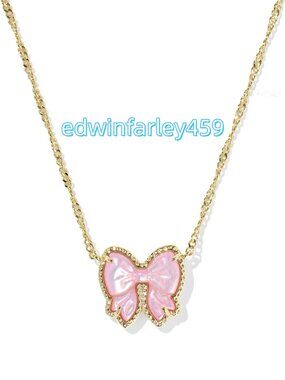 Haley Bow Gold Short Pendant Necklace